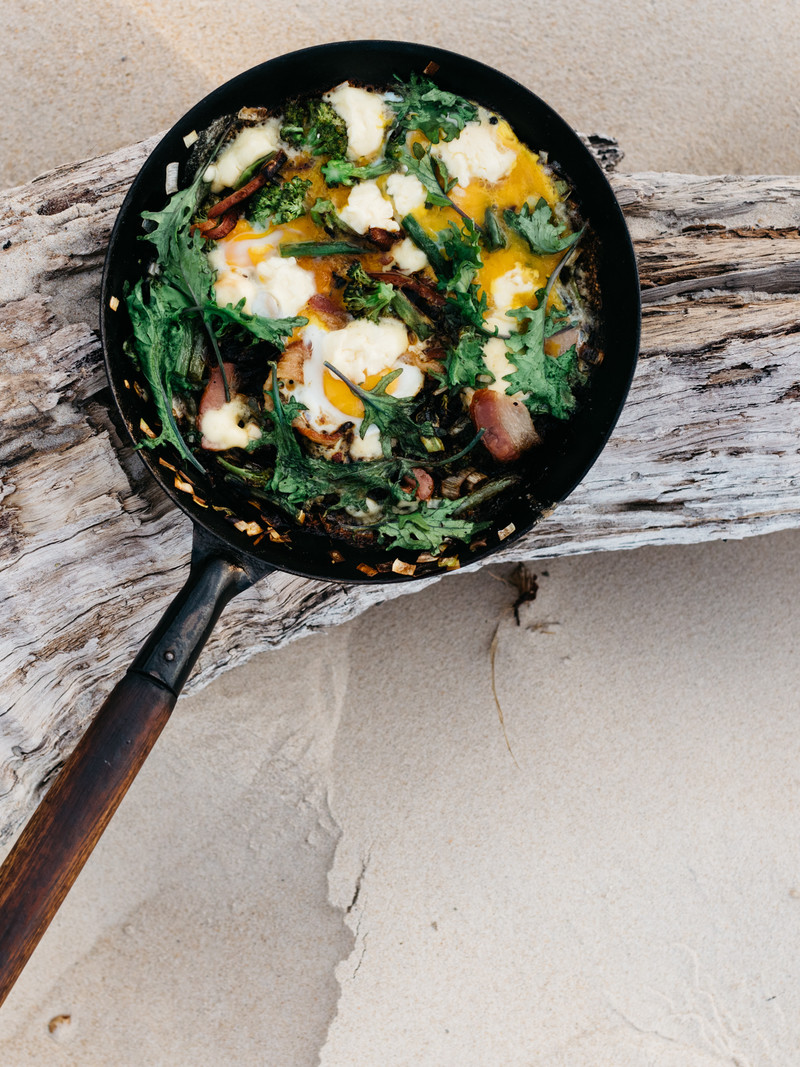 <h1>Fried Greens with Bacon and Eggs</h1>